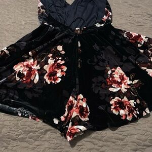 Timing Black and Red Velvet Dress